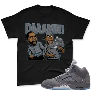 Shirt To Match AJ 5 Wolf Grey, 5 Wolf Grey Sneaker Mactching Shirt, Jordan Match Tee, Wolf Grey 5 Match Tee, Wolf Grey 5 Shirt, 100% Cotton, Unisex Shirt Gift