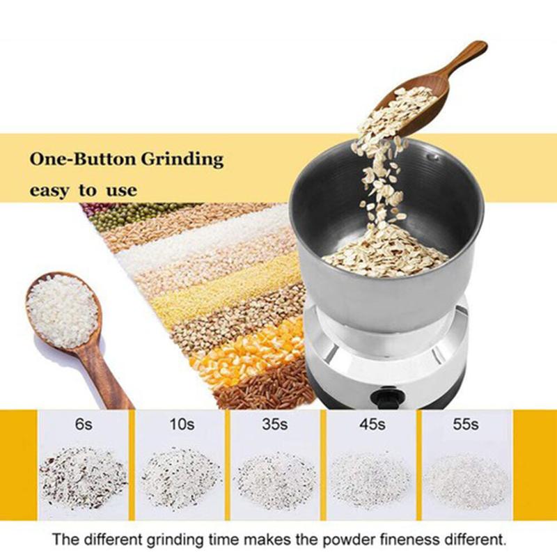 Electric Coffee Bean Grinder Nut Seed Grind Spice Crusher Mill Blender /Silver