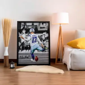 [ SALE UP 45% - UNFRAMED POSTER ] Brandon Aubrey Poster Signed Football Wall Art Game Day Gift
