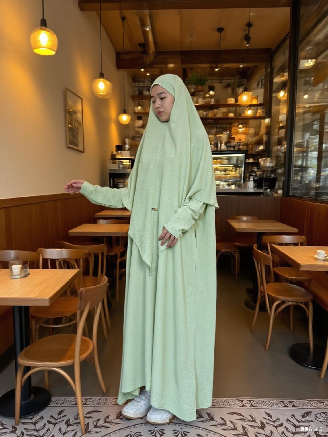 CL05-2 Abaya Hijab, Muslim dress, hijab, solid color, simple and casual, crepe Khimar suit【Fashionweek】