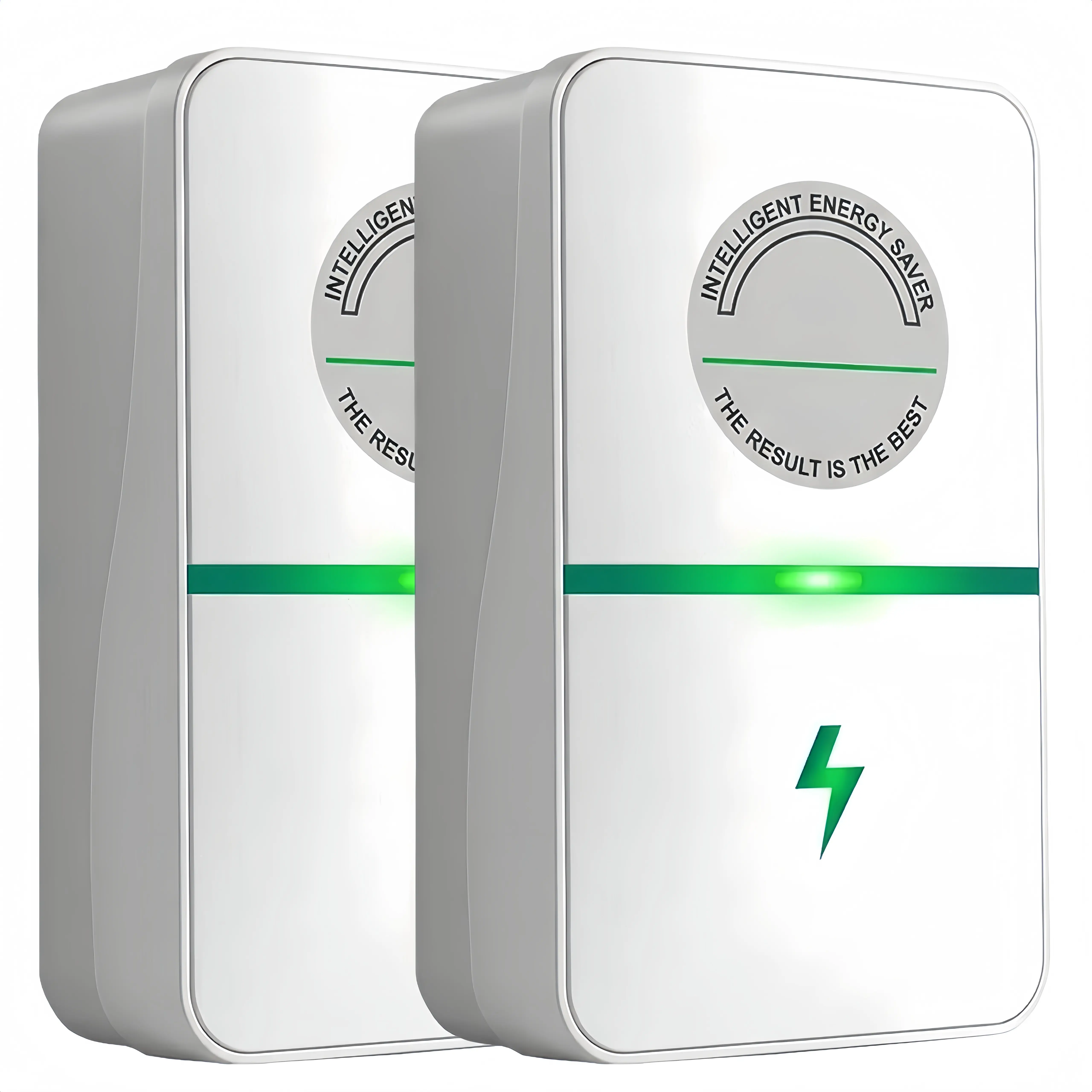 2PCS 2026 Updated Smart Energy Saving Socket - Stop Watt Power Factor Saver Plug-In, Voltage Stable Surge Guard, Flame Resistant Wall Outlet for Home AC/Refrigerators, Office Appliances