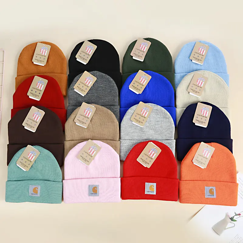 CARHARTT Classic C Label Cuffed Knit Beanie Hat, Warm Windproof Winter Skull Cap, Outdoor Sports Casual Stretchy Beanie for Men Women