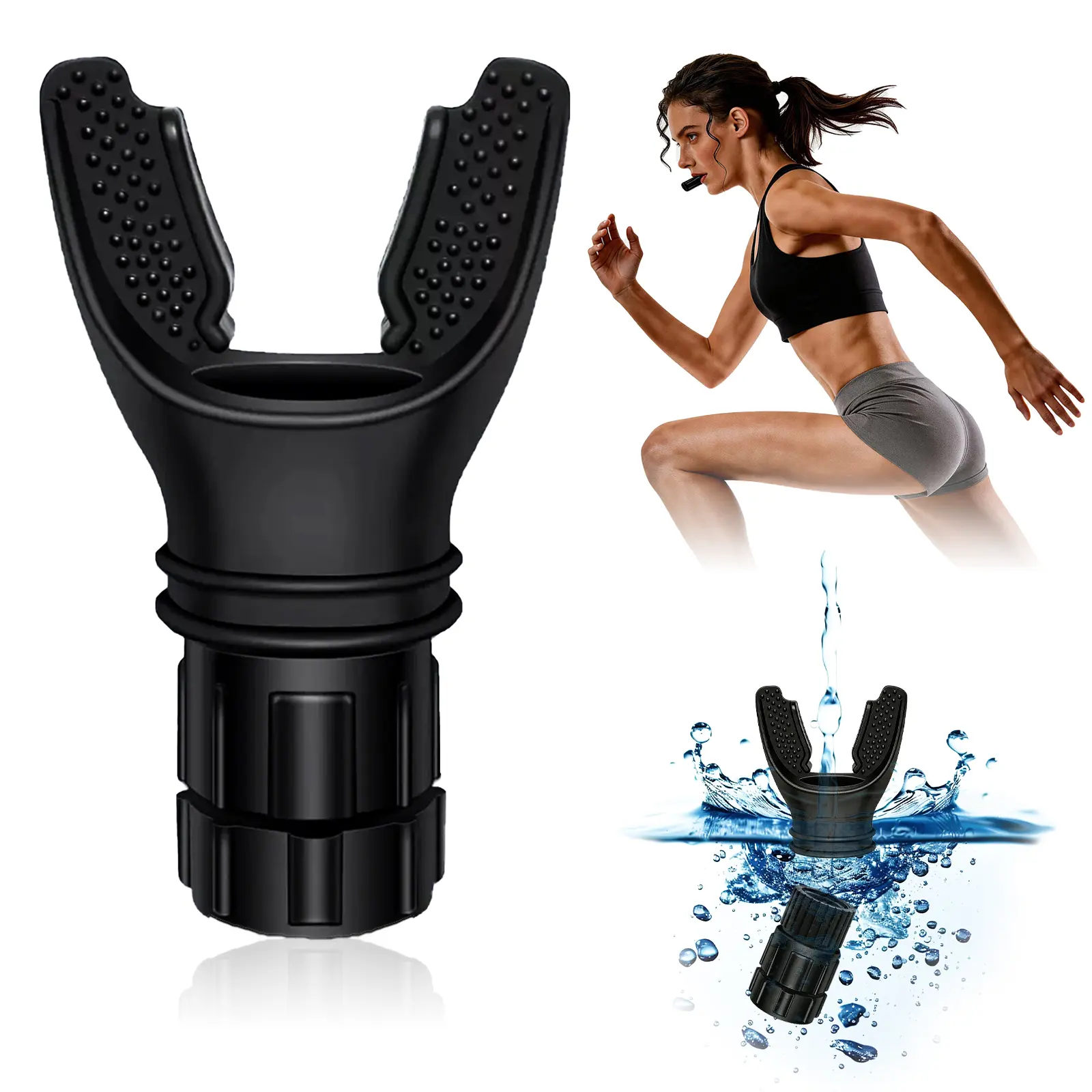 JAPIROC Portable breathing exercise device for lungs, Breathing trainer with Resistance Adjustable, Lung Trainer with excellent quality silicone, Improve Breathing Capacity and Endurance,Easy to Clean and Use,Father's Day Gift