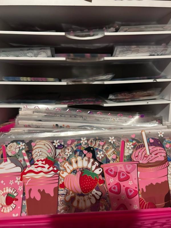 16oz UVDTF Bundles of 10 Ready to Apply Colored Markers Set Durable Adhesive Stickers Decal Sticker Sticker Transparent