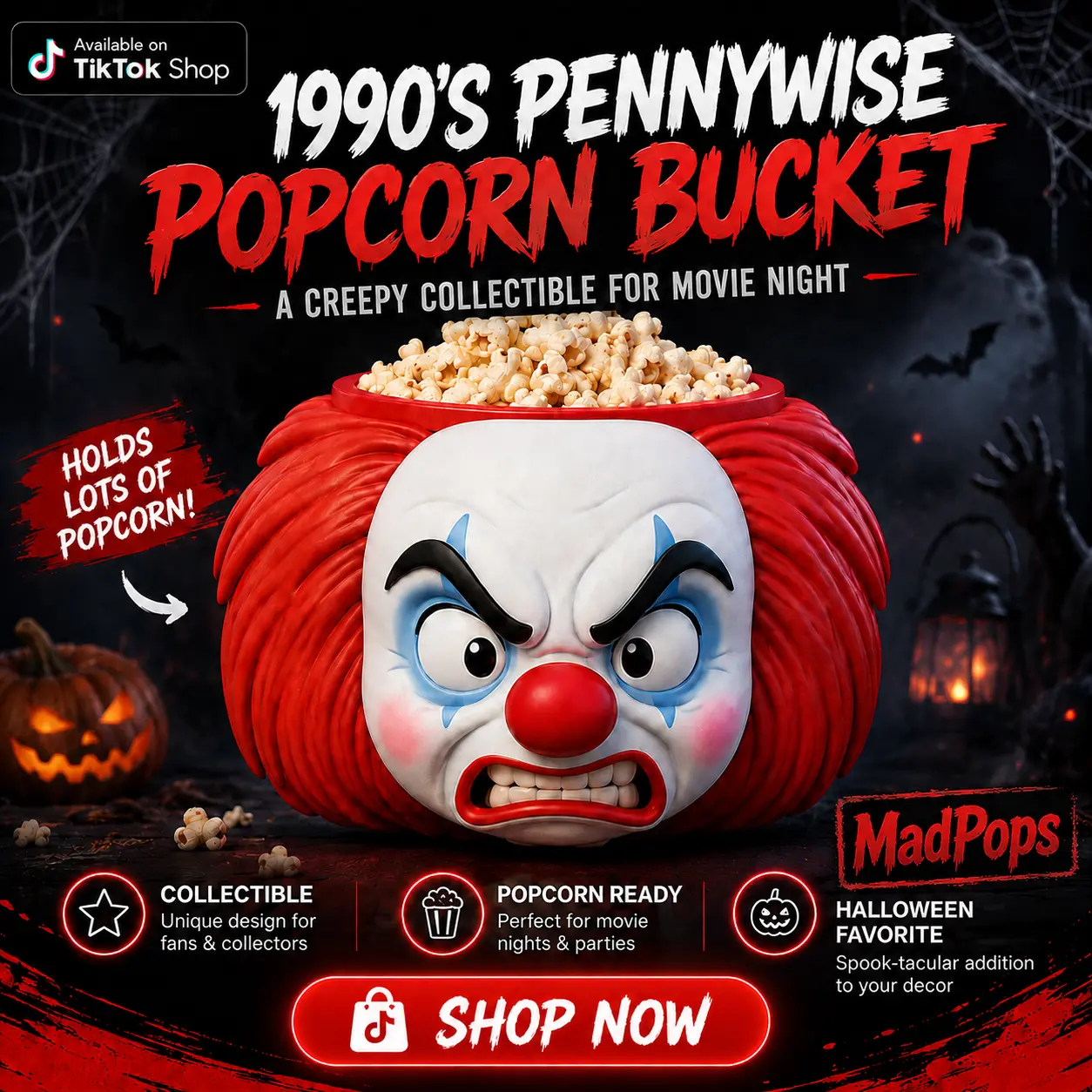 Pennywise popcorn bucket 3d printed made to order