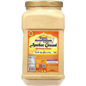 Rani Amchur (Mango) Ground Powder Spice 80oz (5lbs) 2.27kg Bulk PET Jar ~ All Natural | Gluten Friendly | Vegan | No Salt or Fillers | Kosher | Indian Origin