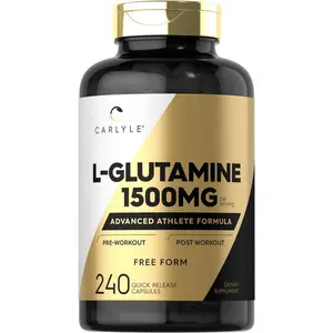 Carlyle L Glutamine Capsules | 1500mg | 240 Count | Advanced Athlete Formula | Pre and Post Workout | Non-GMO, Gluten Free Supplement