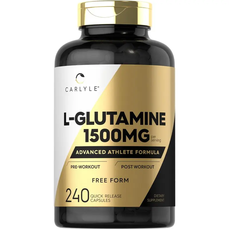 Carlyle L Glutamine Capsules | 1500mg | 240 Count | Advanced Athlete Formula | Pre and Post Workout | Non-GMO, Gluten Free Supplement