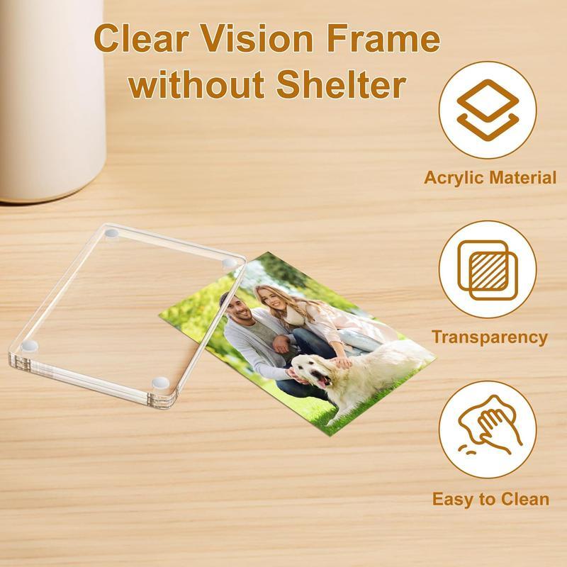 Joytutus 2Pcs Acrylic Car Picture Holder for Sun Visor 2.36"x3.54" Magnetic Photo Clip Horizontal & Vertical Display Universal Fit Personalized Car Frame Gift for Valentine's Day