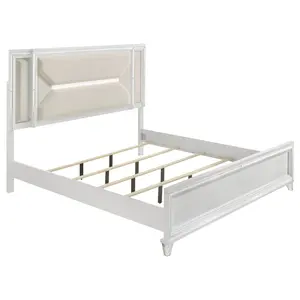Marmore 64-inch Panel Bed LED Headboard White