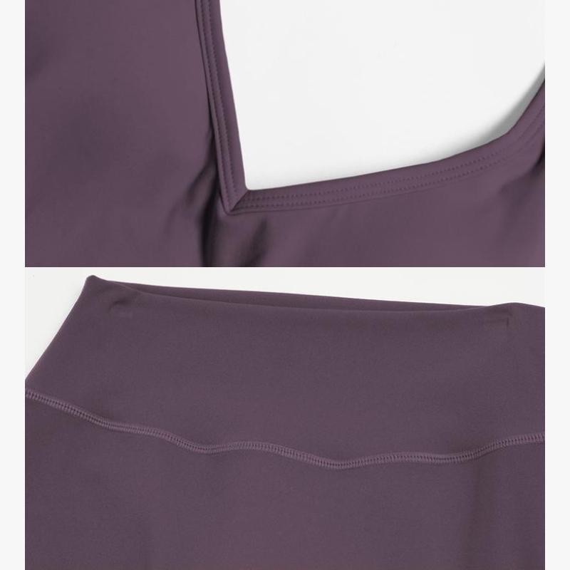 Women's Fitness Set Two-Piece Strappy Crop Top with Straight-Leg Pants Gym Workout Wear Pilates Set Stylish Strappy V-Neck Top for Outings The Ultimate Choice for Fitness and Casual Wear