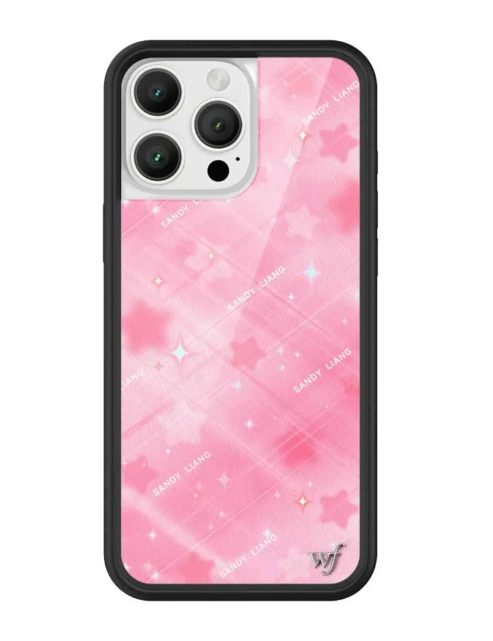 Sandy Liang Collab -Starry Plaid | Limited Edition iPhone Case | Raised Protective Black Bumper | Dreamy Durable Protective Pastel Starry Sparkle Aesthetic Trendy Custom