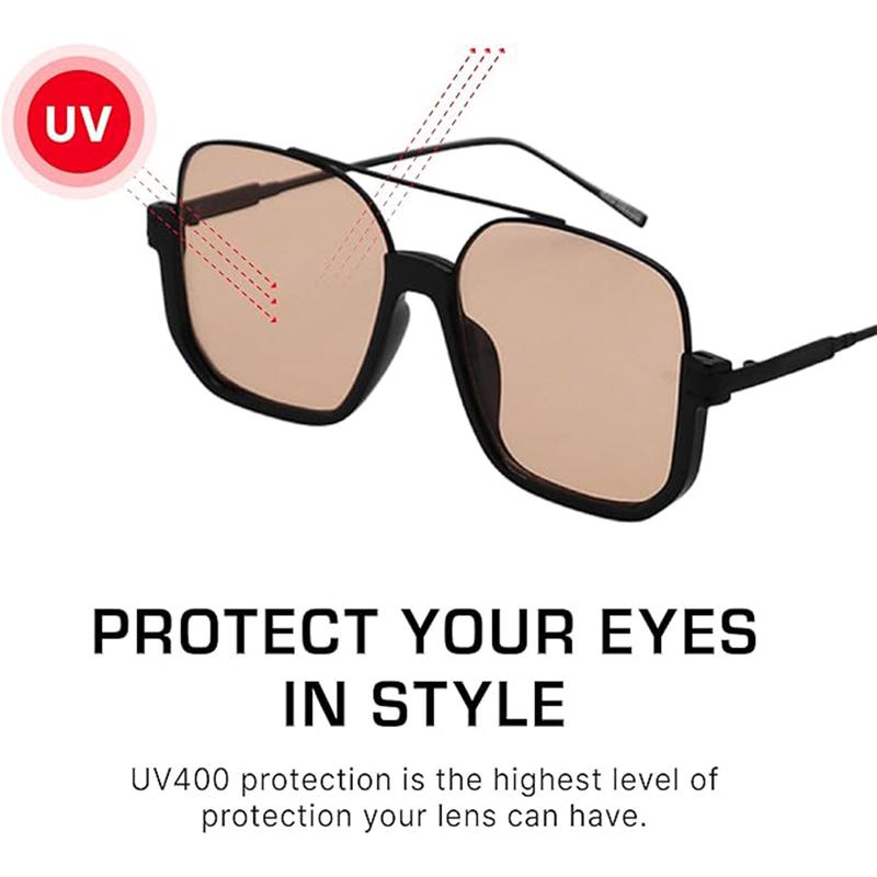 Retro Unisex All-match Tinted Lens AviatorSunglasses, His and Hers Gifts, Semi-RimlessSummer Vintage Trendy Glasses, FashionableSunglasses Men Women for Outdoor Activities