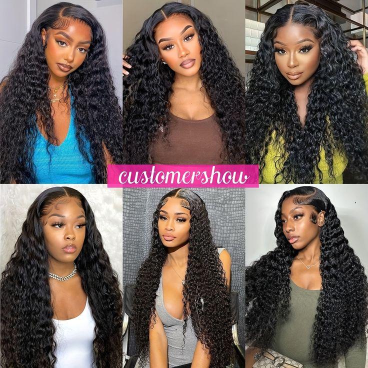 Bling Hair 180 Density 12~36 Inch 13x4 Hd Lace Frontal Wigs Deep Curly Human Hair Wig For Black Women Deep Wave Wig Water Wave 13x6 Lace Front Wig TikTokShopBlackFriday
