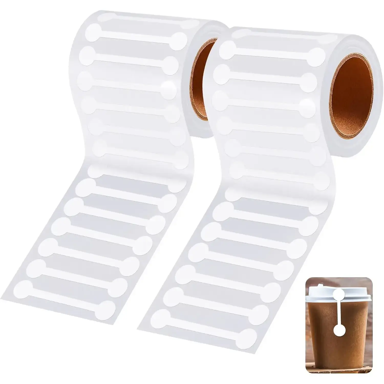 White Tamper-Evident Plain Tape (2 Rolls, 1000 Pieces) - 2.75in x 0.5in Labels with Good Adhesive Backing, Reliable Material for Food Packaging, Mail Sealing, Privacy Protection for Office Stationery Supplies
