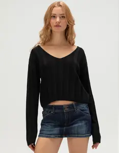RSQ Womens Crop Rib Sweater
