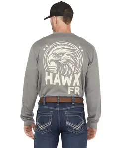 Hawx Men's Fr Hawk Long Sleeve Graphic Work Shirt - Hxfrfa25k3-Ltgy