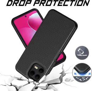for T-Mobile Revvl 8 Pro 5G Phone Case with Screen Protector,Dual Layer Heavy Duty Military Grade Shockproof Corner Cover for T-Mobile Revvl 8 Pro Black