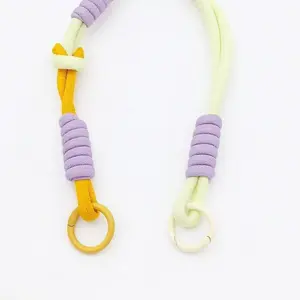Cute Macaron Phone Wrist Strap, Adjustable Detachable Lanyard with Zinc Alloy Ring, Customizable (L/S Size)