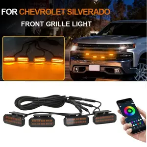 LED Front Grille Light FOR CHEVROLET SILVERADO Car Daytime Running Light Wheel Eyebrow Lamp For Pickup Offroad 12V