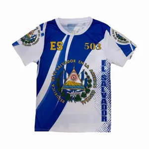 El Salvador Jersey White Color with Blue Accents and 503 ES Logo for Sports Fans
