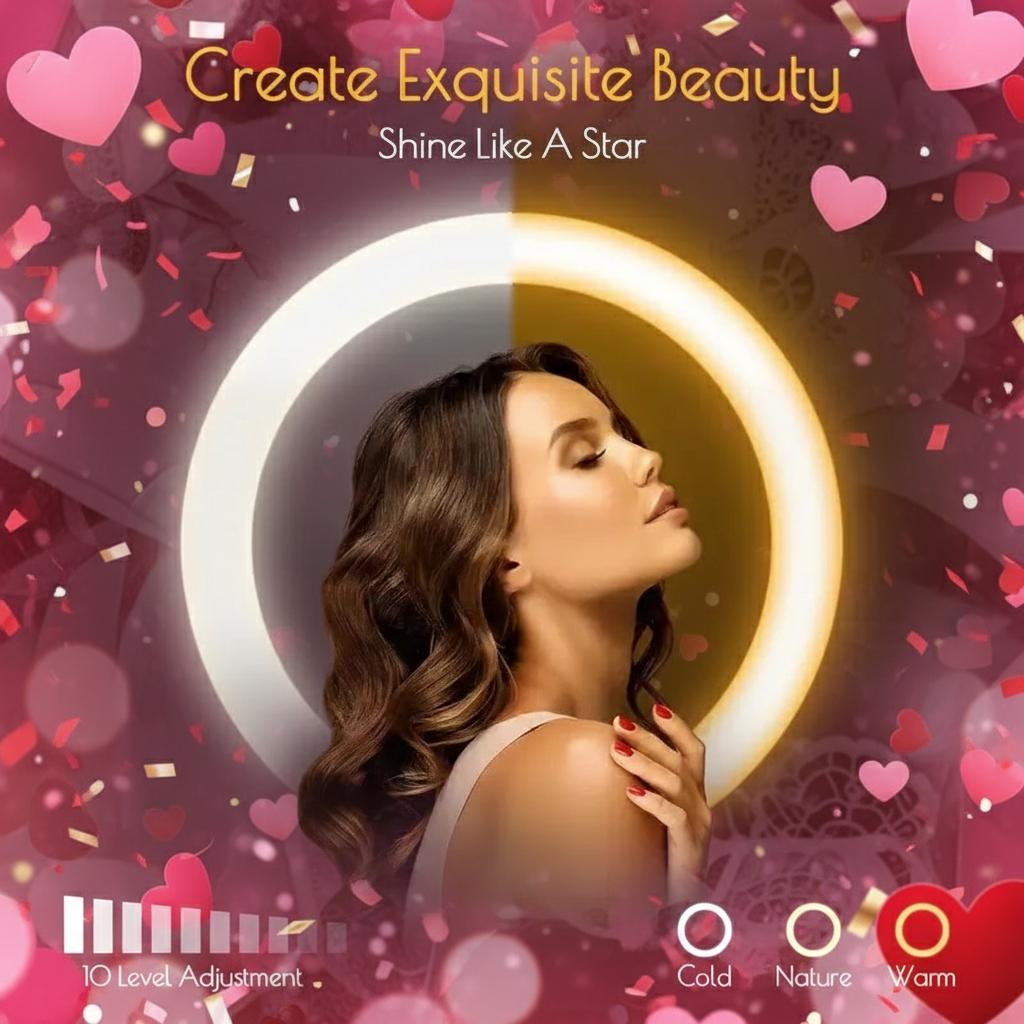 12" Selfie Ring Light With 63-81" Adjustable Tripod & Phone Holder - Dimmable For Live Streaming, Zoom Calls & Photography/March Madness/Spring Break - SuperBowl Creator Essential / International Women's Day