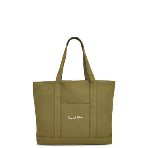 Museum of Peace and Quiet Wordmark Boat Tote in Brown