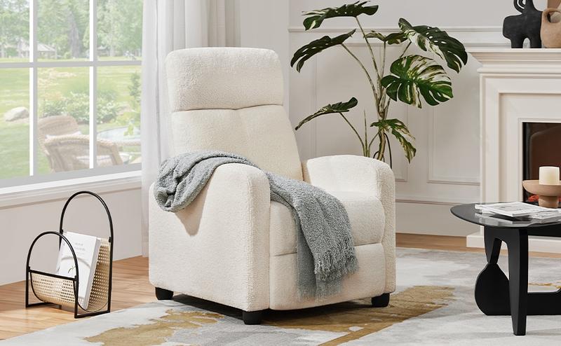 【Valentine Gift】Yaheetech Recliner Chair Adjustable Recliner Sofa with Lumbar Support Modern Upholstered Reclining Chair for Living Room Bedroom Home Theater, PU Leather/Fabric