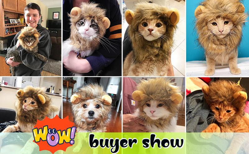 【Pet Supplies】Generic Lion Mane Wig for Cats Pet Costume Adjustable Headwear Fancy Dress Washable Soft Fur 1 Piece Easy Wear Make Pets Cute Festival Party Gift