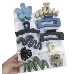 10pcs Non-Slip Hair Claw Set |10 Stylesfor Daily Looks- Matte + Pearl Hair Clips|All-Season Styling Kit- 10 Unique Claw Clips | One Set for EveryHairstyle