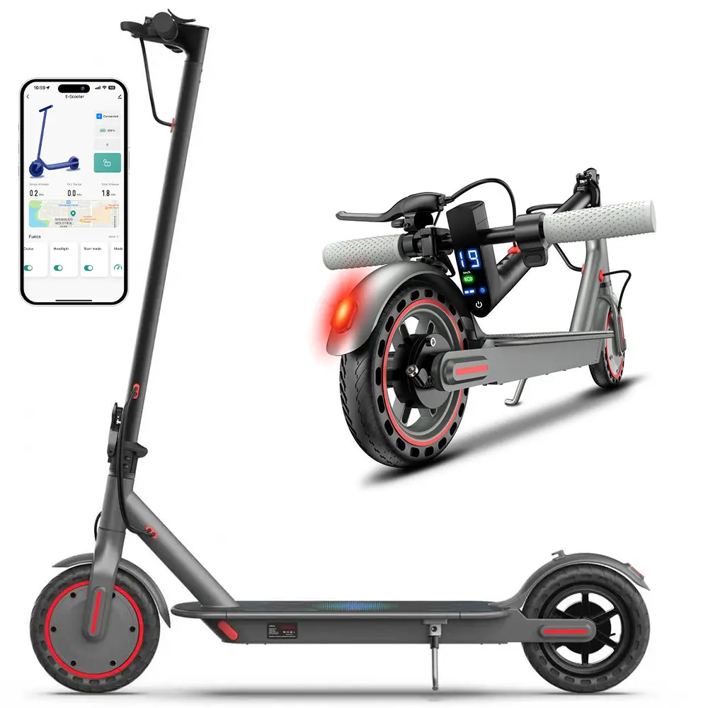 SummerVibes AOPO Electric Scooter, 350W Motor, Top Speed of 19 MPH, 36V battery, Maximum Range of 16 miles, Foldable design, Perfect Gift for Family and Friends, Equipped with App Control and Dual Braking System