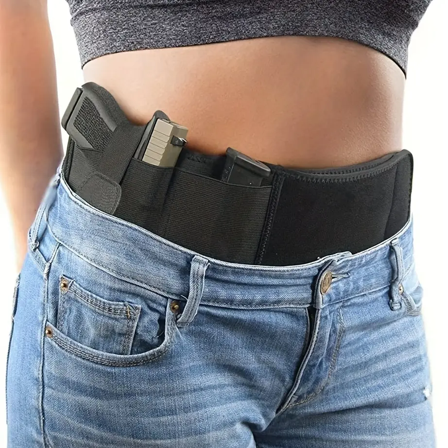 Right-Hand Classic Buckle Waistband Gun Holster, Adjustable Invisible Breathable Polyester G-Series Concealed Carry Holster for Hunting, Gifts for Women