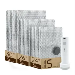 Travel Vacuum Bags Set with USBRechargeable Electric Pump 15 Pack SpaceSaver for Clothes Durable Zipper Seal LightweightOrganizer for Trips & Luggage, Christmas GiftsTikTokShopHolidayHaul Compression Cover Fitting