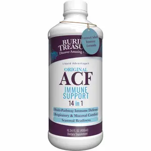 Buried Treasure ACF 14-in-1 Liquid Immune Support Supplement with Vitamin C Zinc Elderberry & Botanicals 16 Servings Sugar-Free Vegan Healthcare Dietary Edible Fitness