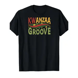 Black Kwanzaa Graphic Tee for Holiday Celebrations Festive African American Heritage Shirt Casual Daily Wear 100% Cotton Shirt for Women? Spring Attire, Outdoor T-Shirt, Everyday Tshirt, Stylish Lounge Top? Lightweight, Festive Event Outfi