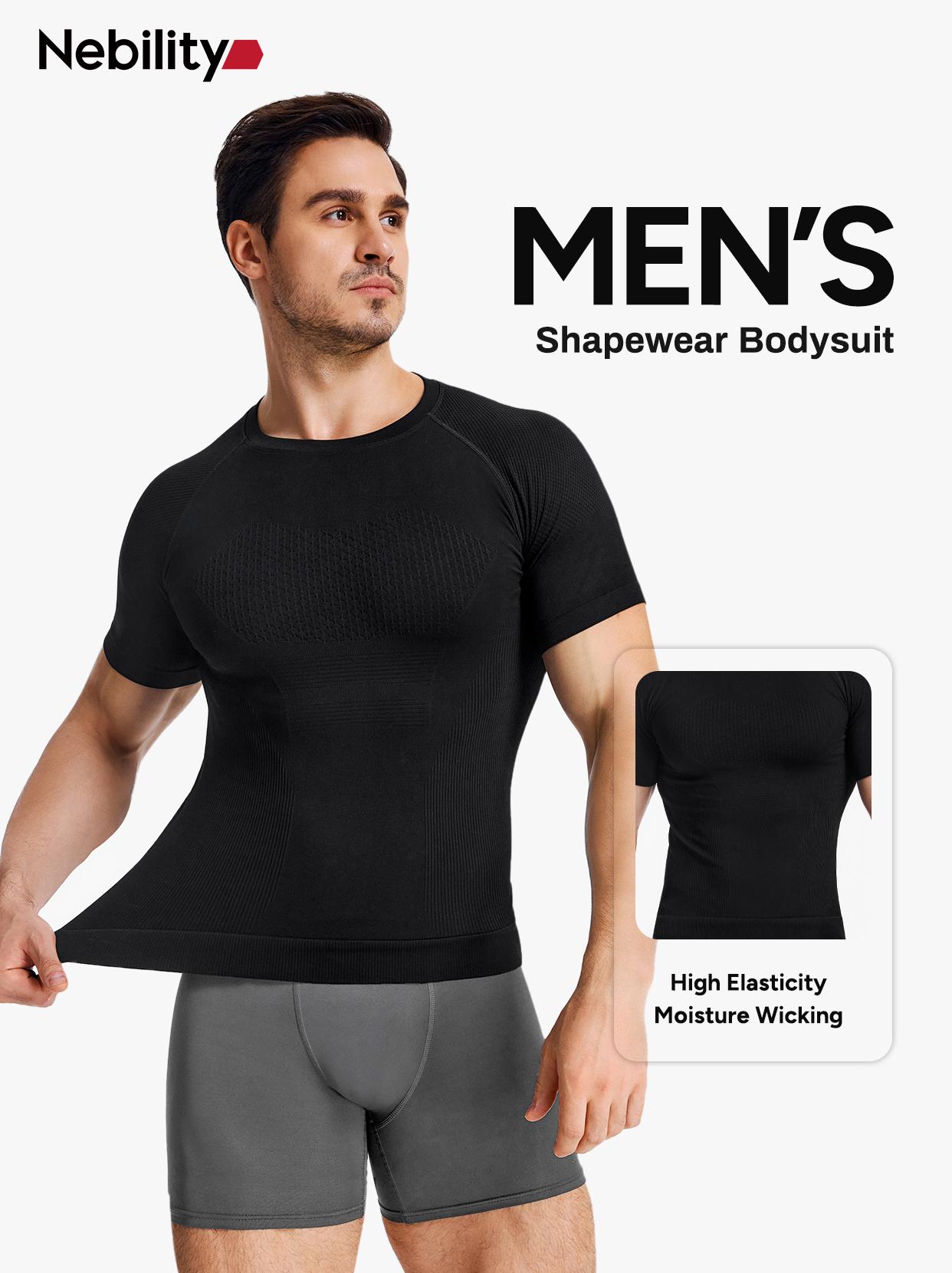Nebility Men's Compression Shirts Cool Dry Short Sleeve Baselayer Athletic Workout T Shirts Activewear Fitness Rash Guard Clothing Shapewear Nebility Men's Compression Shirts Cool Dry Short Sleeve Baselayer Athletic Workout T Shirts Activewear Fitness Rash Guard Clothing Shapewear