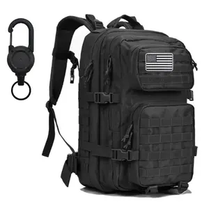 45L large Military Tactical Backpack 3 Day Assault Backpack Survival Molle Pack Bug Out Bag Durable Gear  With USA Flag Patch Hiking, Mountaineering, Waterproof Backpack hunting backpacks outdoor tactical backpack fishing  backpack back bag  gym bag