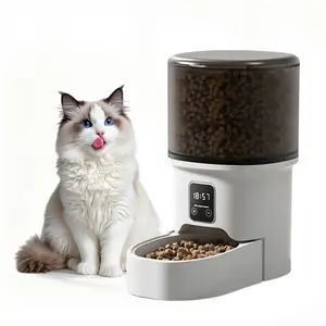 Automatic Cat Feeder, 4l Automatic Cat Feeder with Timer Up to 6 Meals Per Day, Portion Control, Portion Control 1-6 Meals for Cats & Small Dogs, Button Control