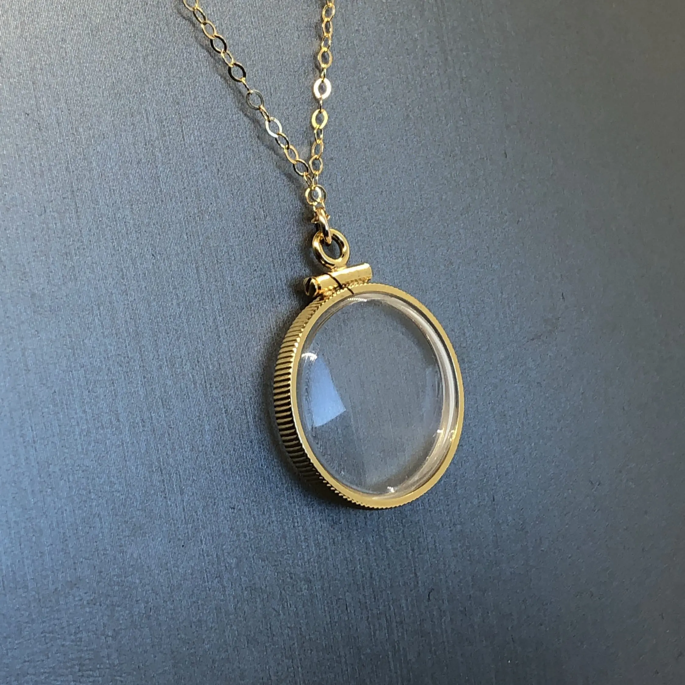 Empty Customizable  20mm Handmade 14k Gold Filled Shaker Locket Necklace w/ Free Screwdriver Waiting For Your Little Treasures, Gemstones