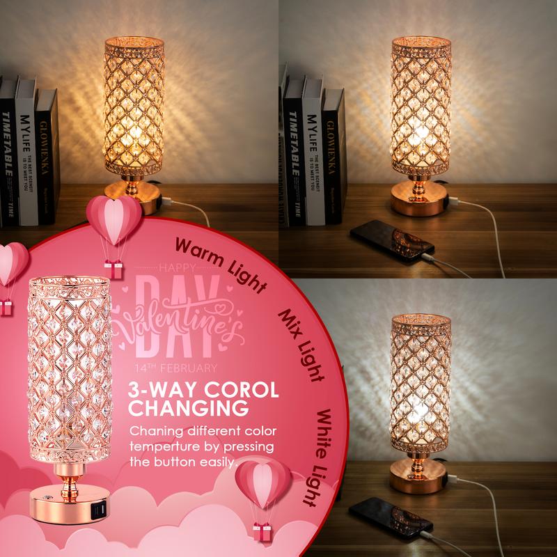 Yarra-Decor Crystal Bedside Black Table Lamp 3 Color Options Lamps for Bedroom Modern USB Nightstand Lamp with Black Chrome Crystal Shade Decorative Lamps for Living Room (LED Bulb Included) Lighting Christmas gifts Valentine's Day gifts Yarra-Decor Crystal Bedside Black Table Lamp 3 Color Options Lamps for Bedroom Modern USB Nightstand Lamp with Black Chrome Crystal Shade Decorative Lamps for Living Room (LED Bulb Included) Lighting Christmas gifts Valentine's Day gifts