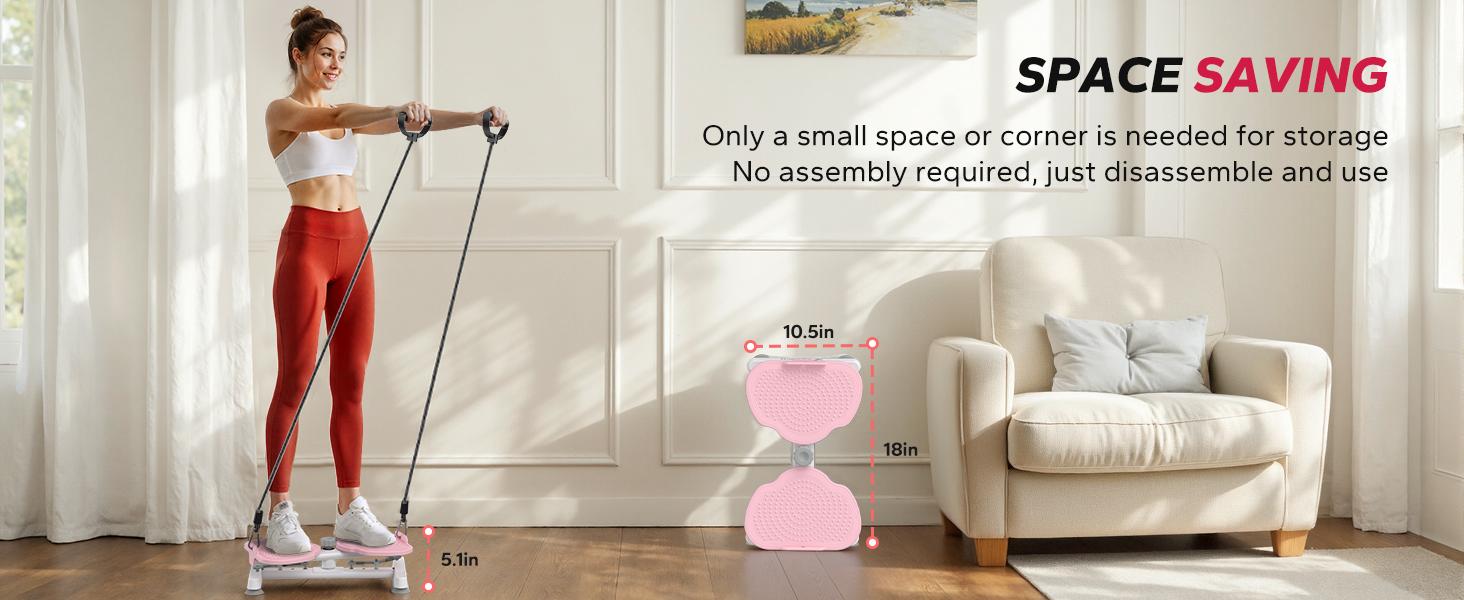 Merach Waist Twist Machine Toned Abs Waist Twister Can Stand with Feet Apart Double Non-slip No Noise Use Exercise Equipment Abdominal Roller Workout