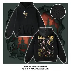 Resident Evil 4 Washed Graphic T-Shirt Hoodie Sweatshirt Tank Top - Leon & Ada Inspired Vintage Streetwear Tee - Premium Heavyweight Cotton Unisex Oversized Retro Gaming Biohazard Fan Apparel