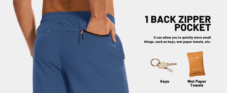 MAGCOMSEN Men's Shorts 9" Quick Dry Athletic Shorts with Zipper Pockets for Summer Gym Workout Basketball Running Jogging Outdoorfun