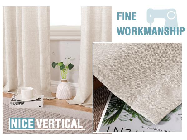 H.VERSAILTEX Natural Linen Curtains for Living Room 2 Panels Back Tab Loop Pocket Linen Textured Light Filtering Neutral Country Rustic Farmhouse Boho Curtain for Bedroom H.VERSAILTEX Natural Linen Curtains for Living Room 2 Panels Back Tab Loop Pocket Linen Textured Light Filtering Neutral Country Rustic Farmhouse Boho Curtain for Bedroom
