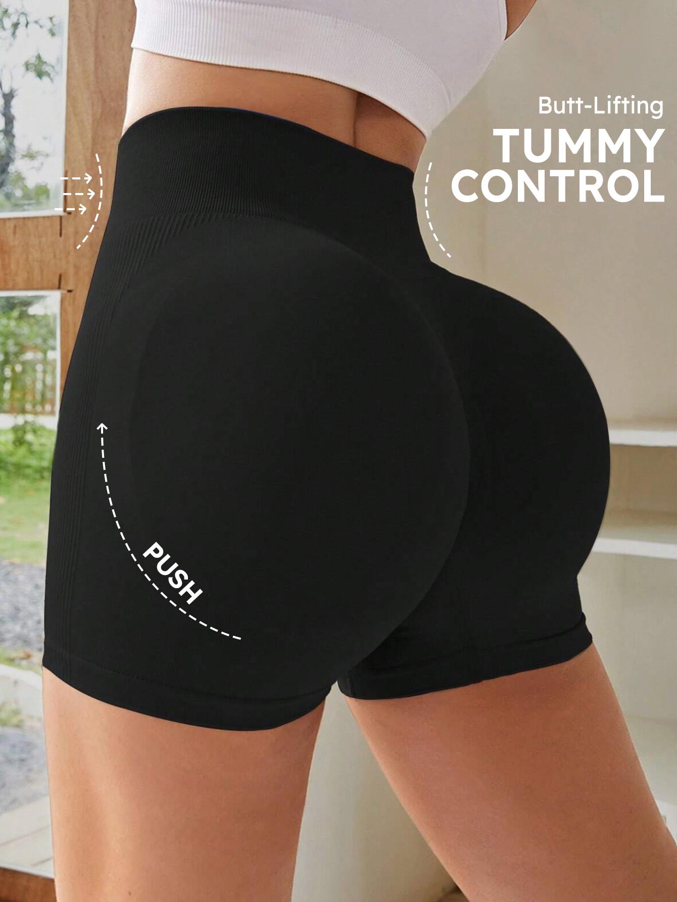 4-Pieces High Waist Tummy Control Side-Ribbed Butt-Lifting Seamless Shorts, Lightweighted Summer Shorts, Stretchy Womenswear Bottom 4-Pieces High Waist Tummy Control Side-Ribbed Butt-Lifting Seamless Shorts, Lightweighted Summer Shorts, Stretchy Womenswear Bottom