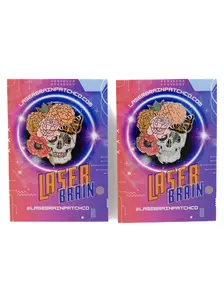 Butterfly Peonies Skull Pin LASERBRAIN