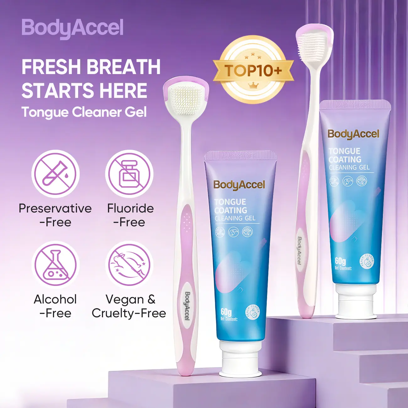 【BodyAccel】BodyAccel Tongue Cleaning Gel Bundle for Oral Freshness-SW 【BodyAccel】BodyAccel Tongue Cleaning Gel Bundle for Oral Freshness-SW