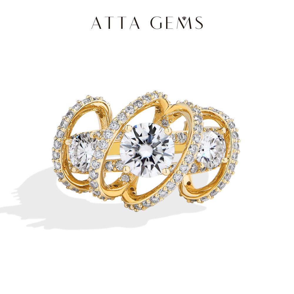 ATTAGEMS Classic D Color Round Cut 1ct Lab-Created Moissanite Ring for Women 18k Gold Plated Perfect Birthday Gift for Her Wedding Jewelry R327 SpringStatements ATTAGEMS Classic D Color Round Cut 1ct Lab-Created Moissanite Ring for Women 18k Gold Plated Perfect Birthday Gift for Her Wedding Jewelry R327 SpringStatements