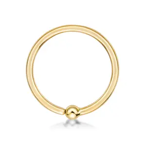 Captive Bead Hoop Nipple Ring - 14G