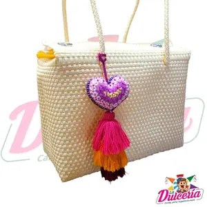 Colgantes  Mexicanos Artesanales con Pompon